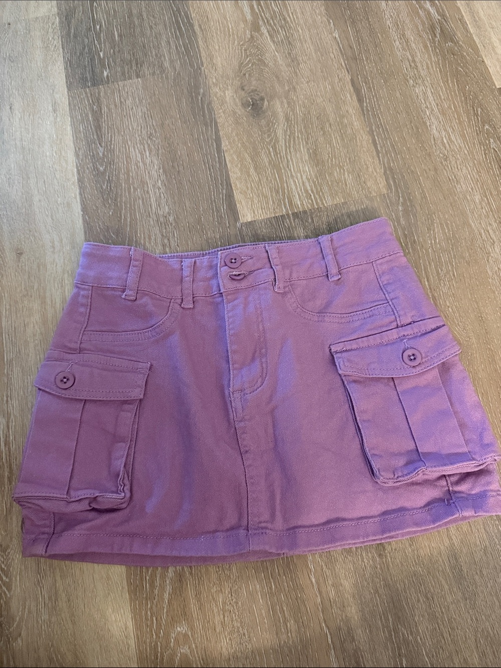 Purple Cargo Pocket Mini Skirt
